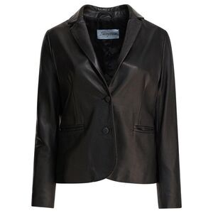 SEMPER Women's Classic Leather Blazer Women BLACK Coats & Jackets